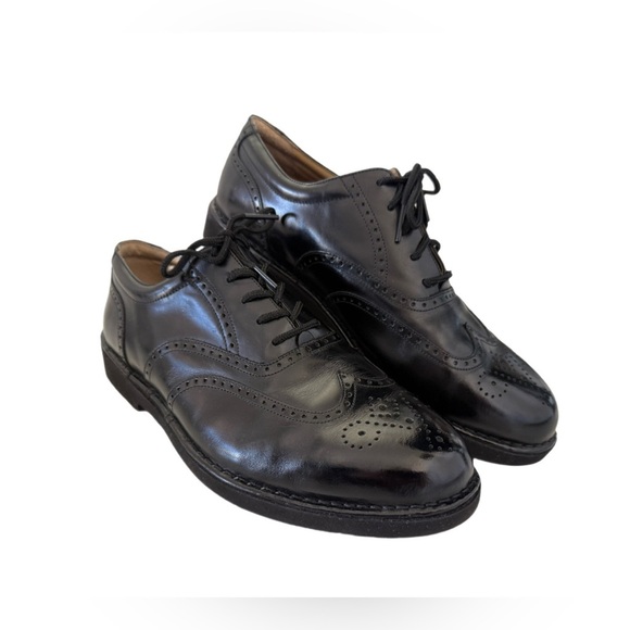 Men’s Rockport Black DresSport Leather Oxford Vibram Dress Shoes Size 10W - Picture 1 of 6
